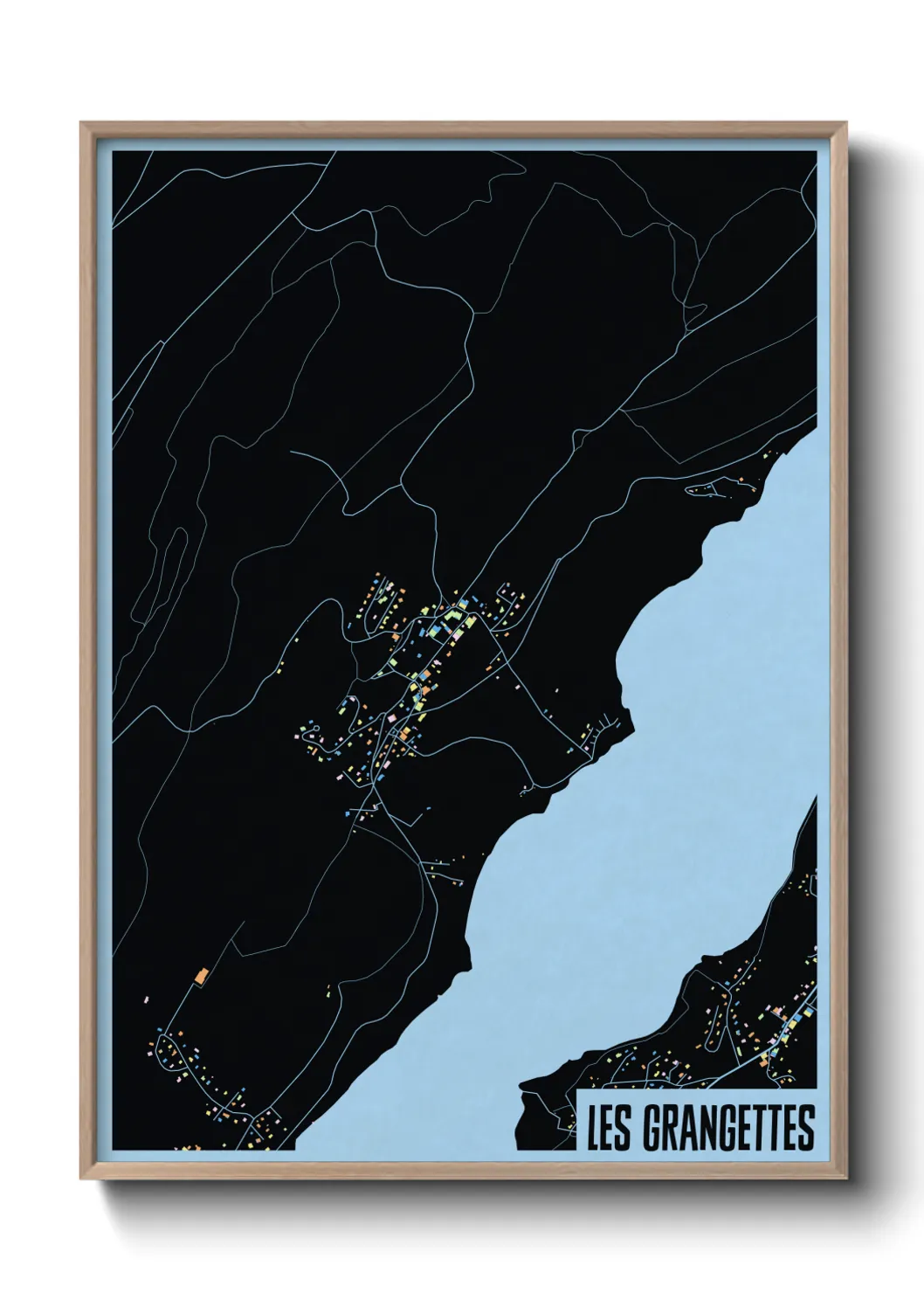 Une affiche de carte sur Les Grangettes