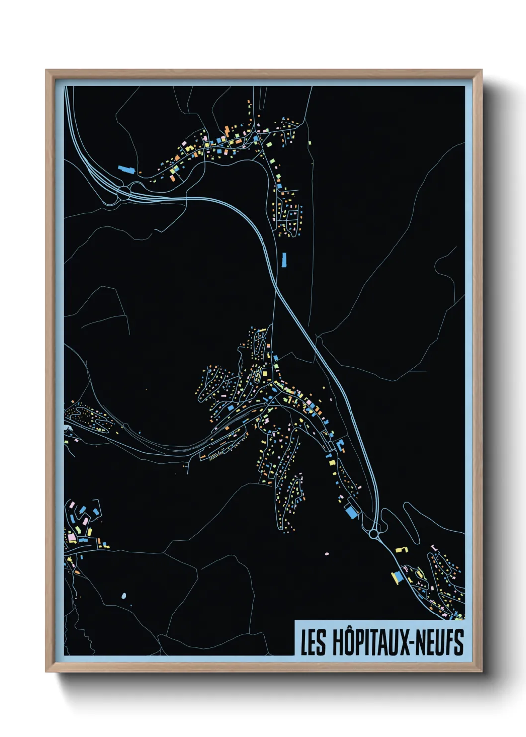 Une affiche de carte sur Les Hôpitaux-Neufs