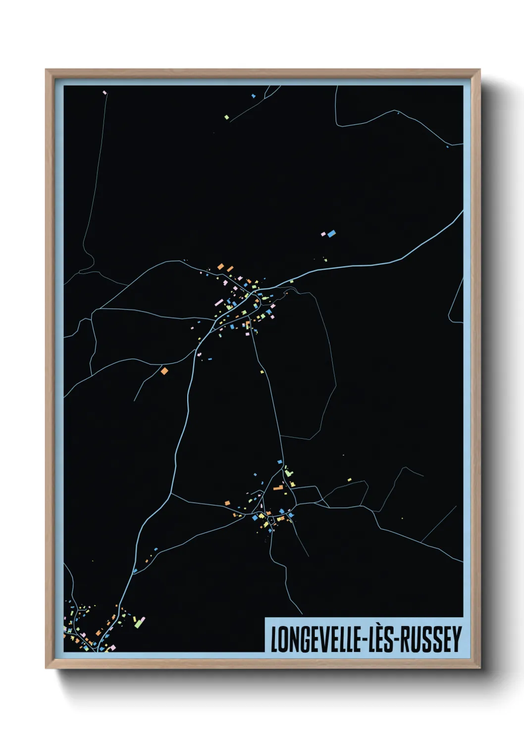 Une affiche de carte sur Longevelle-lès-Russey