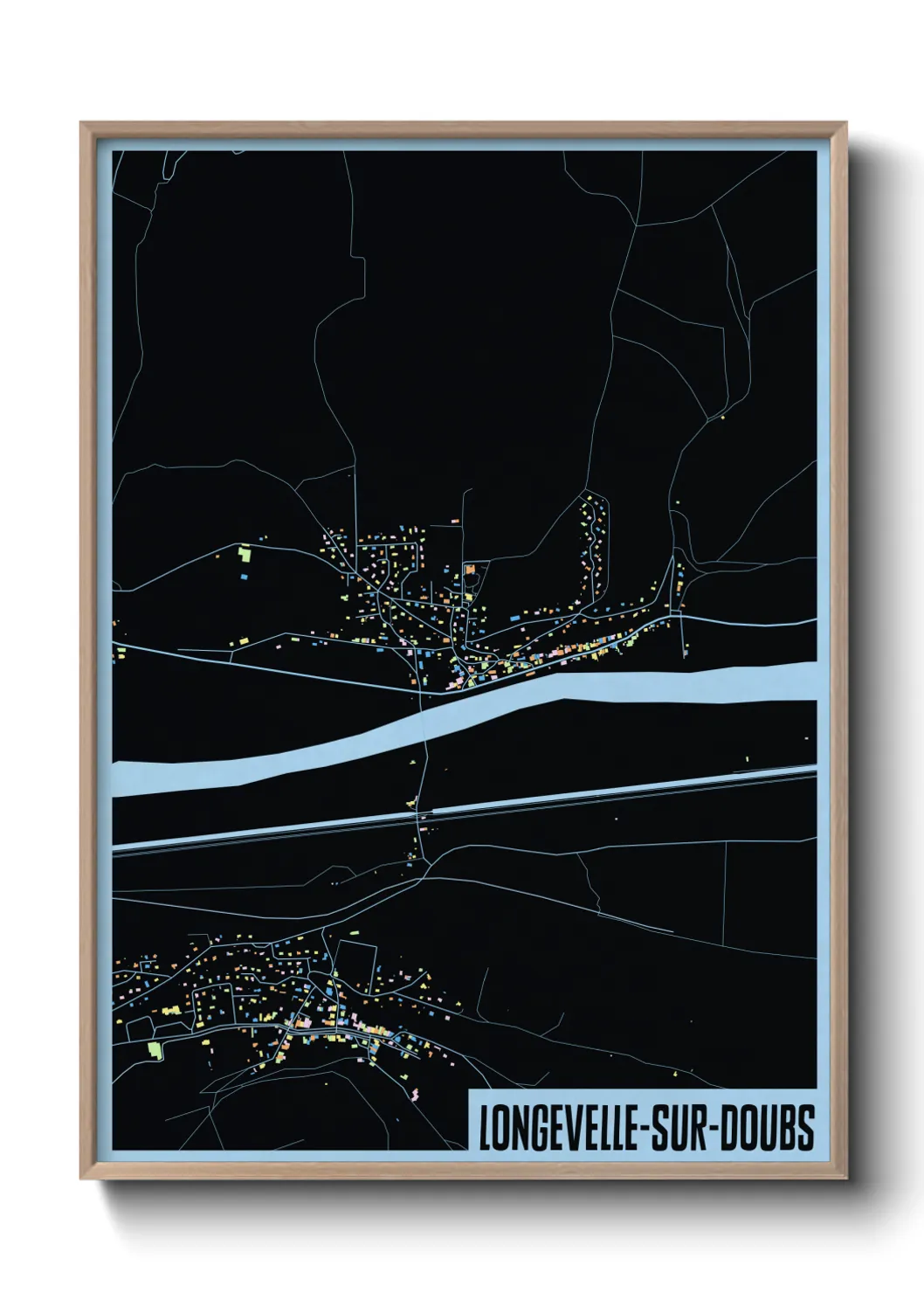 Une affiche de carte sur Longevelle-sur-Doubs