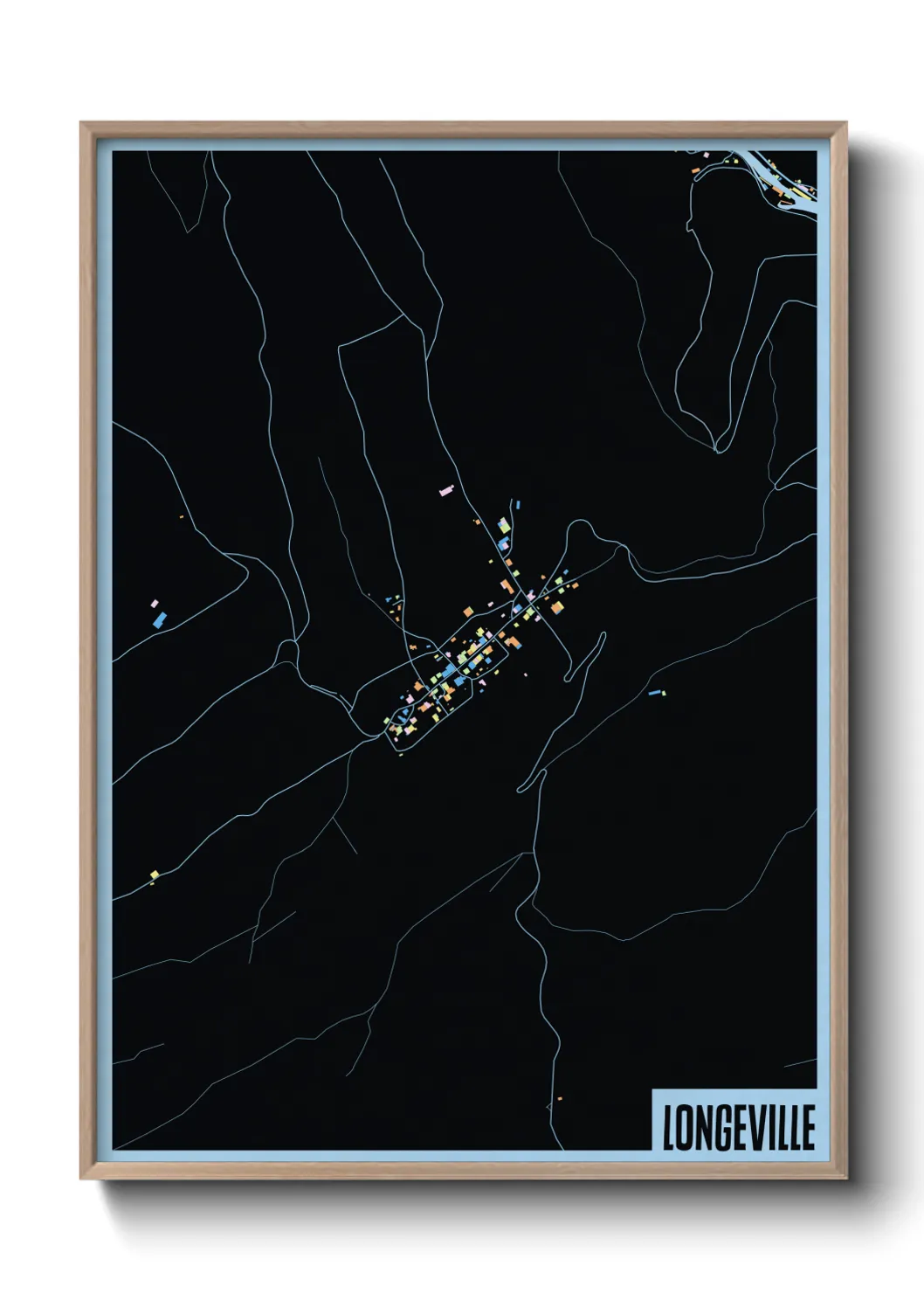 Une affiche de carte sur Longeville