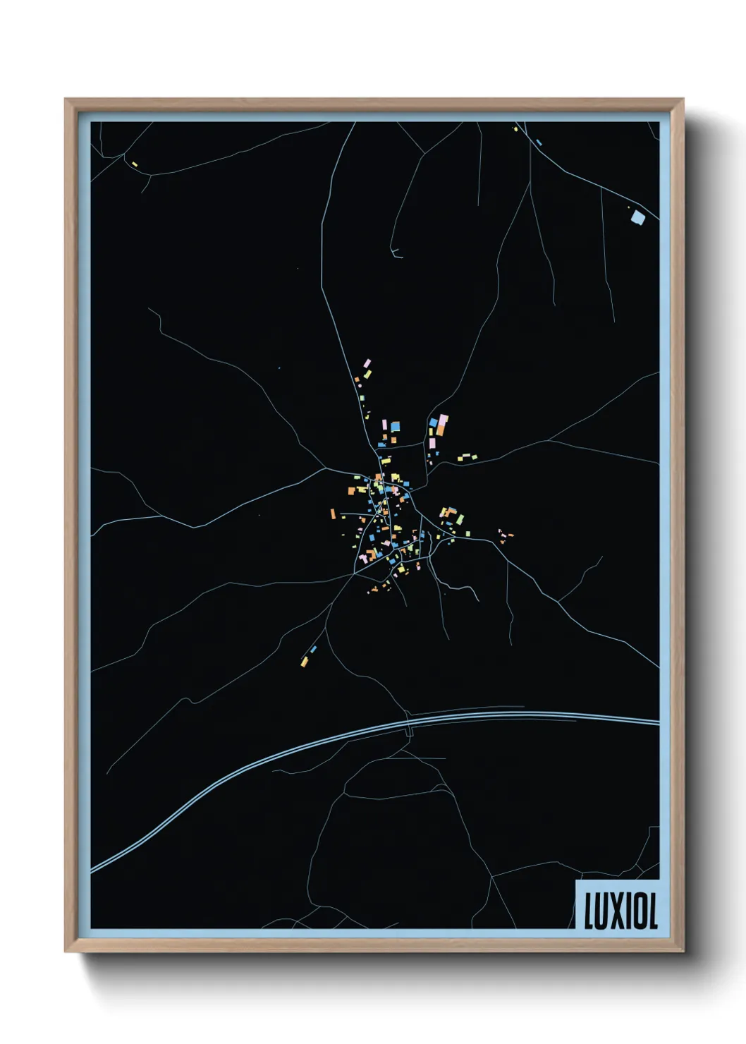 Une affiche de carte sur Luxiol