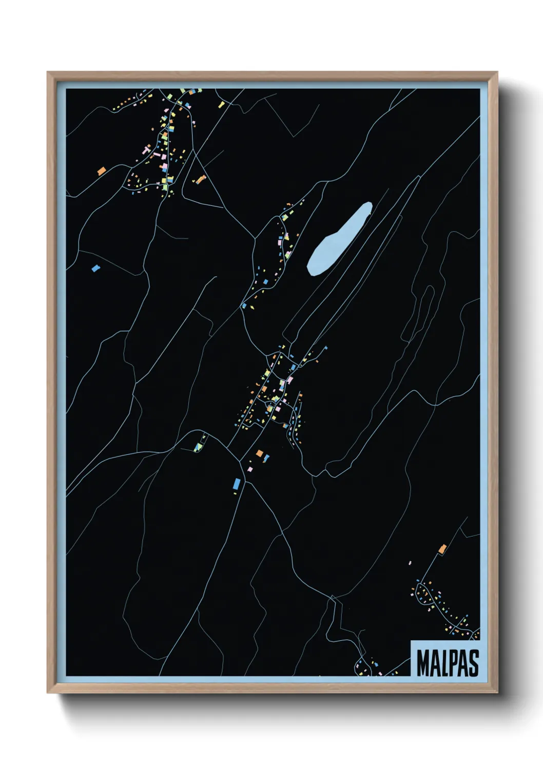 Une affiche de carte sur Malpas