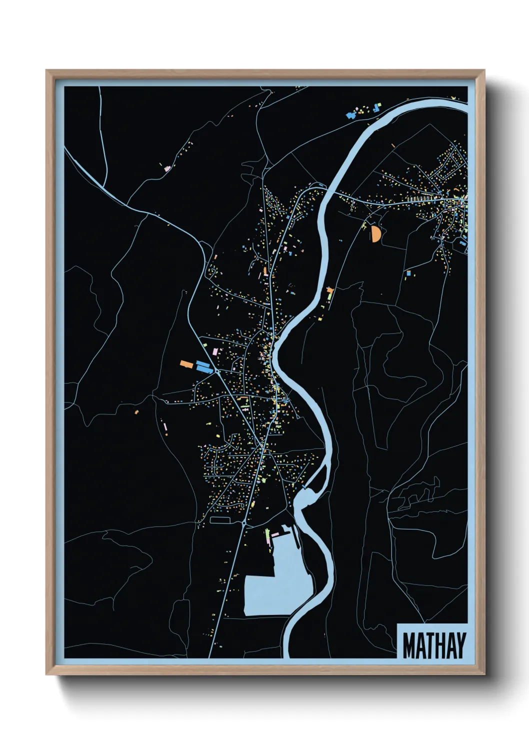 Une affiche de carte sur Mathay