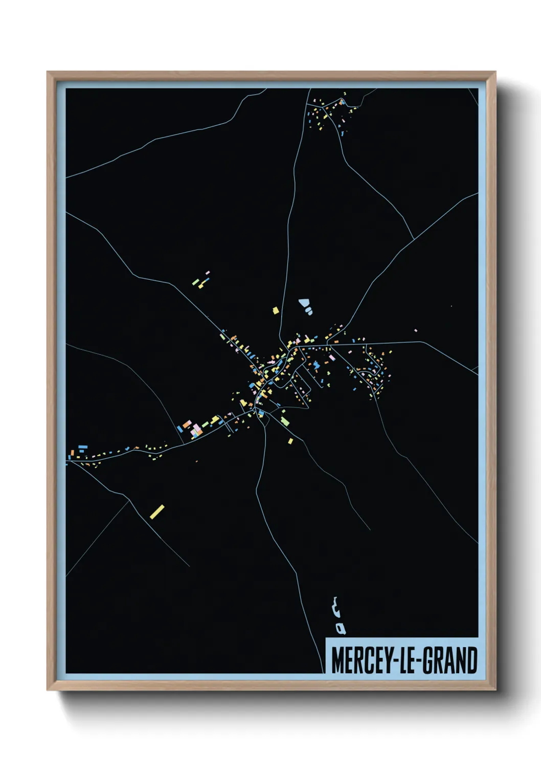 Une affiche de carte sur Mercey-le-Grand