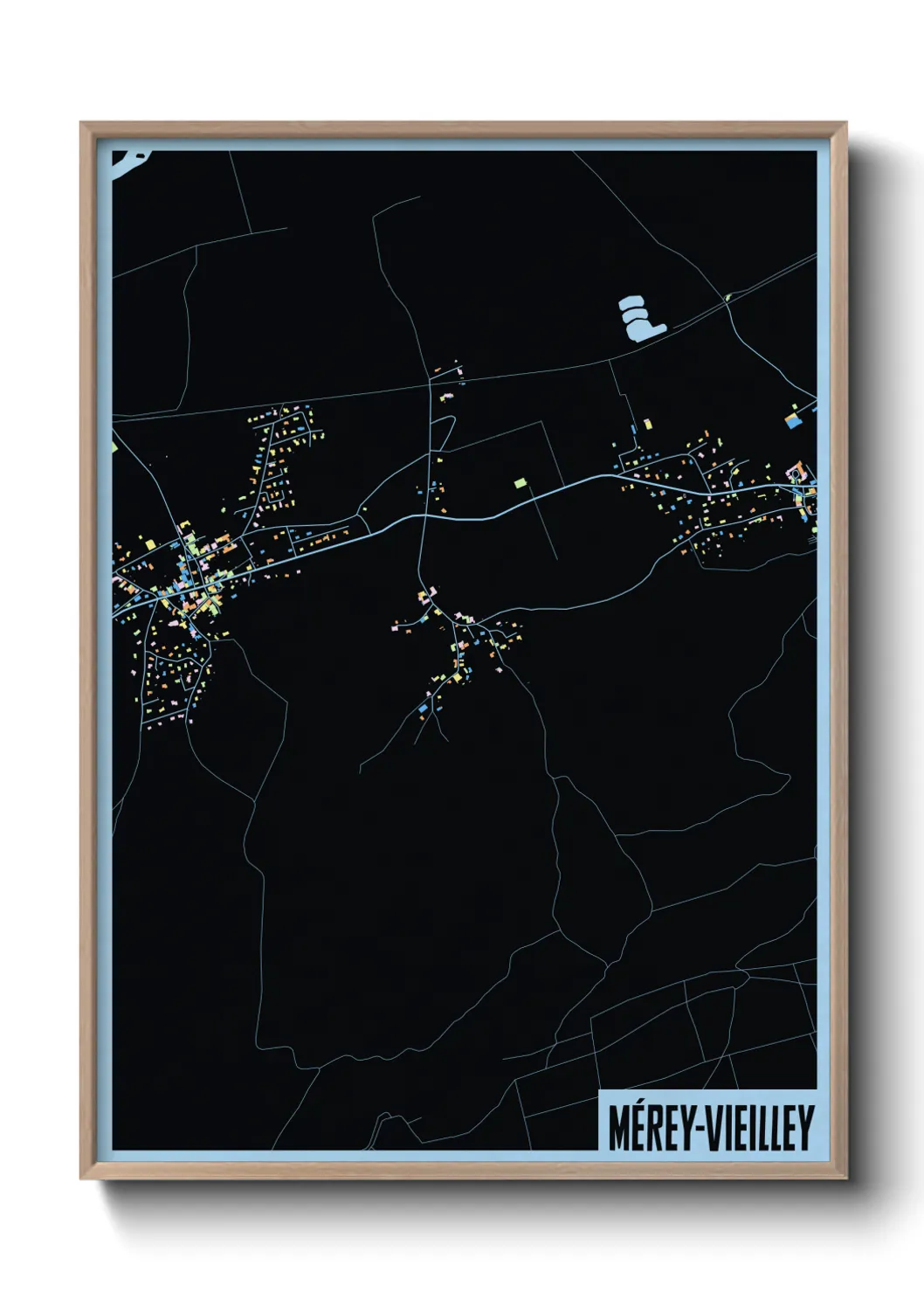 Une affiche de carte sur Mérey-Vieilley