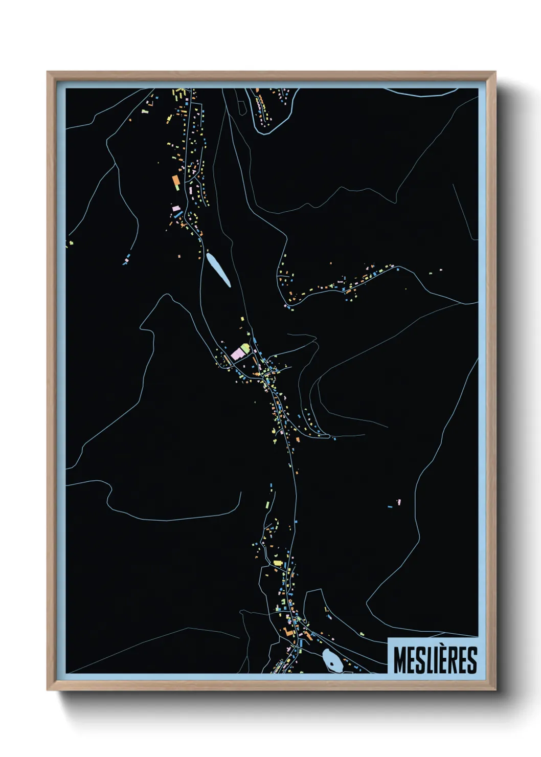 Une affiche de carte sur Meslières