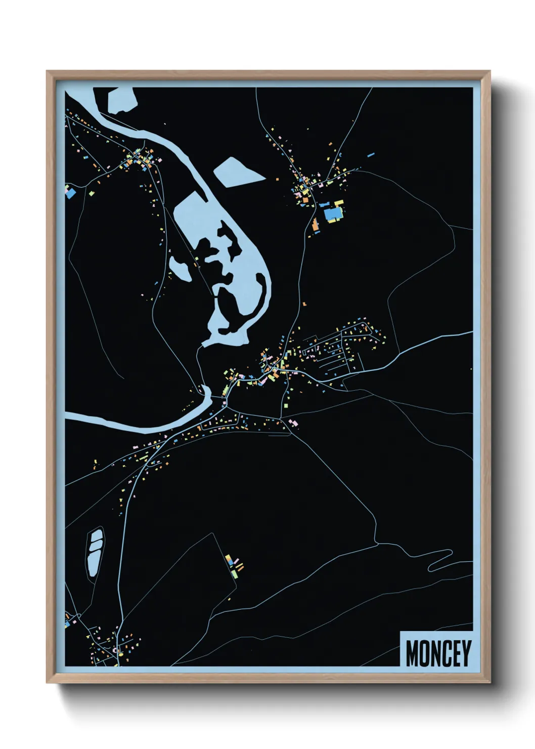 Une affiche de carte sur Moncey