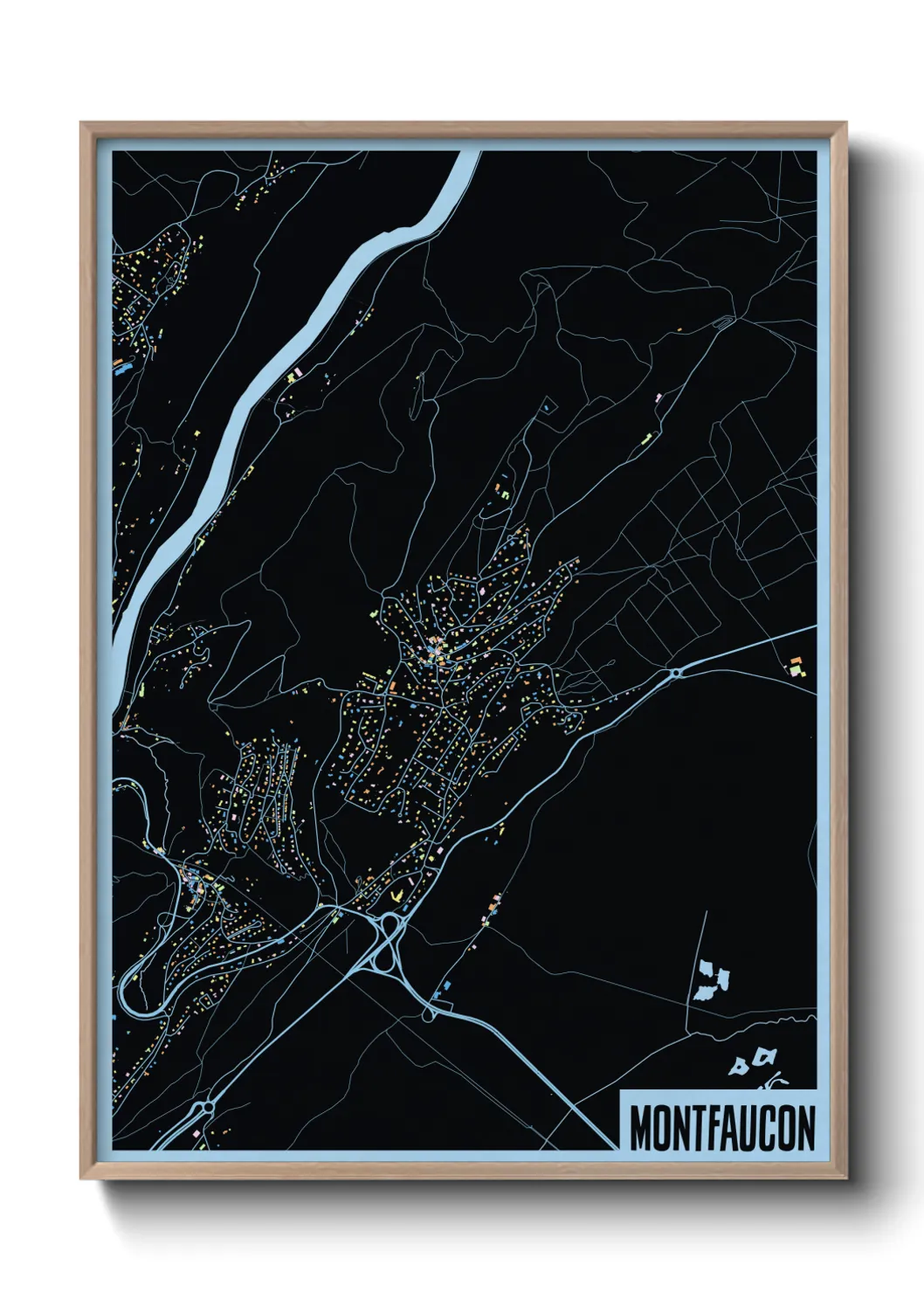 Une affiche de carte sur Montfaucon