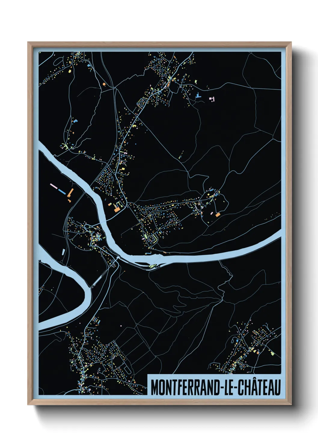 Une affiche de carte sur Montferrand-le-Château