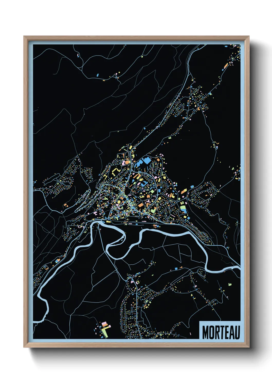 Une affiche de carte sur Morteau