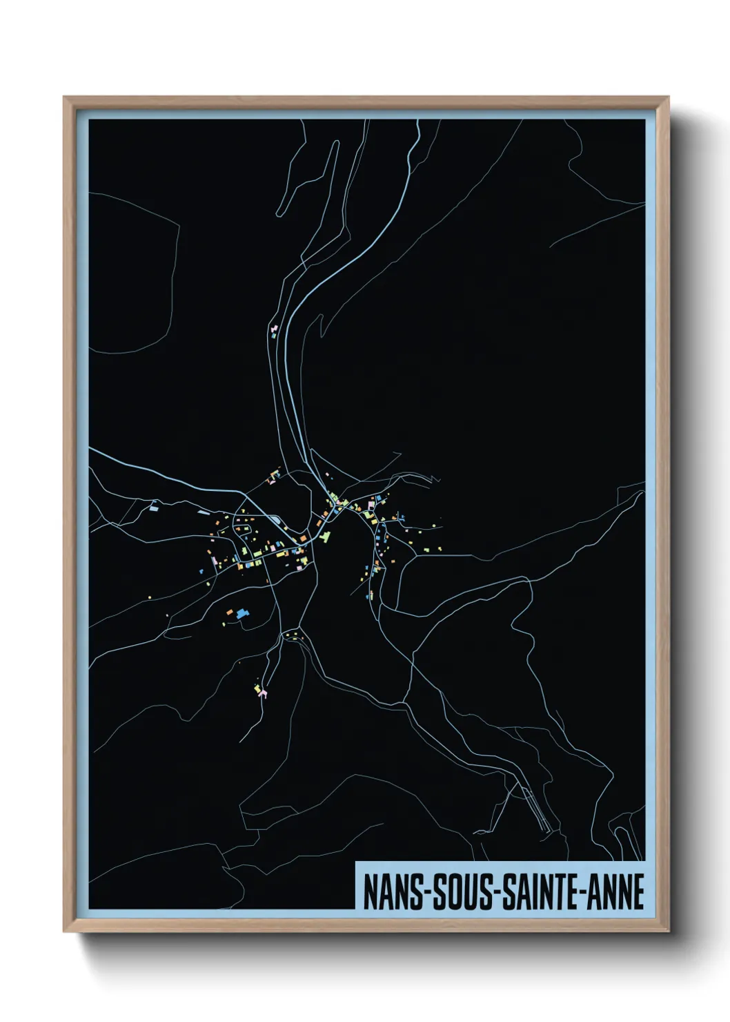 Une affiche de carte sur Nans-sous-Sainte-Anne