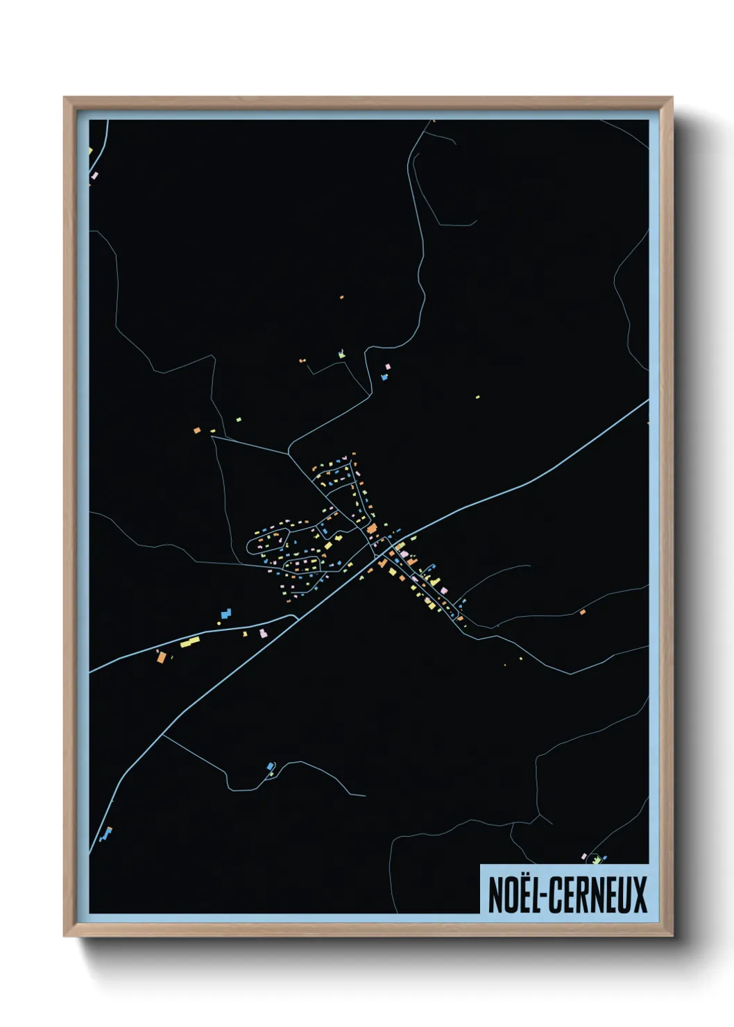 Une affiche de carte sur Noël-Cerneux