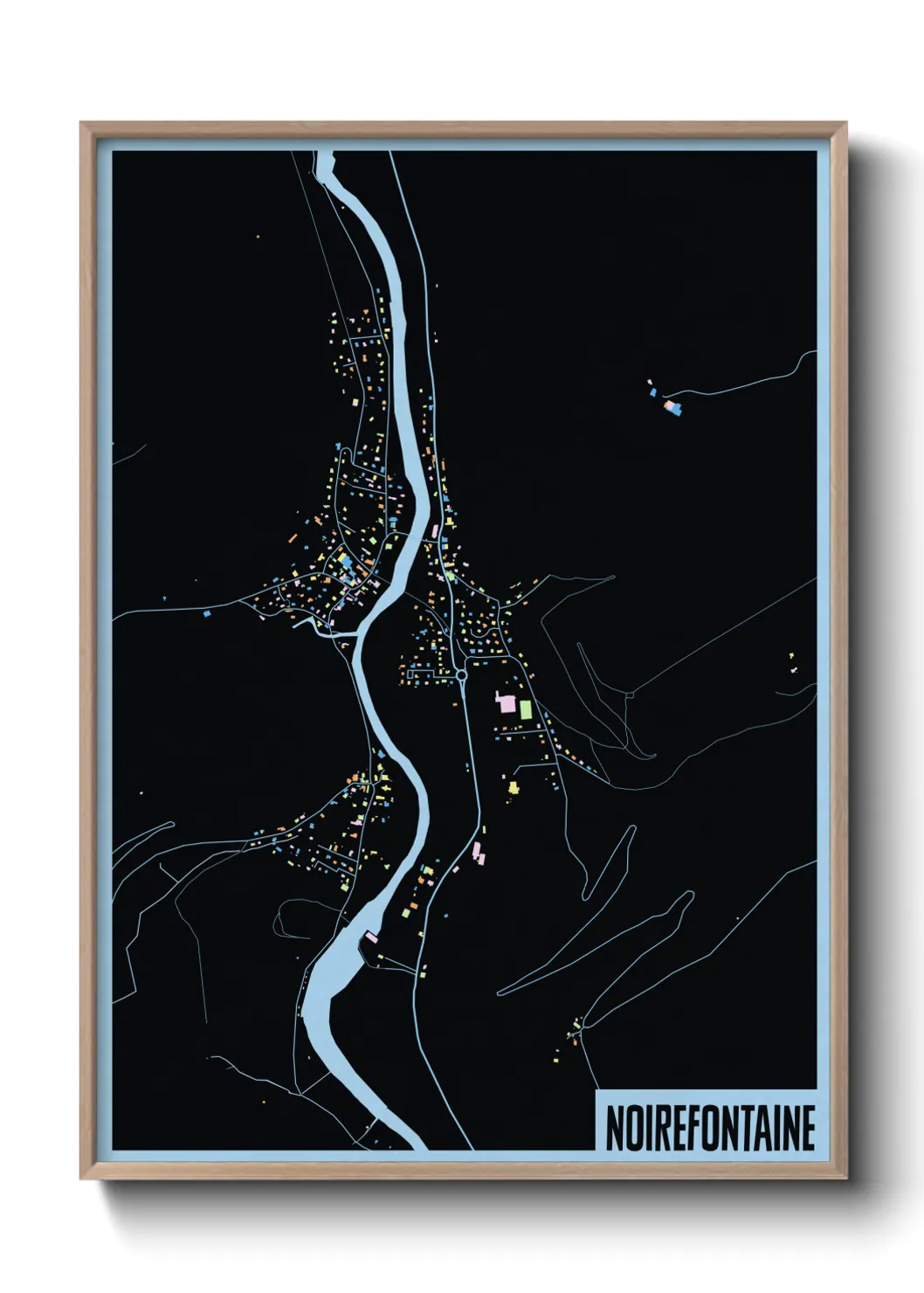 Une affiche de carte sur Noirefontaine