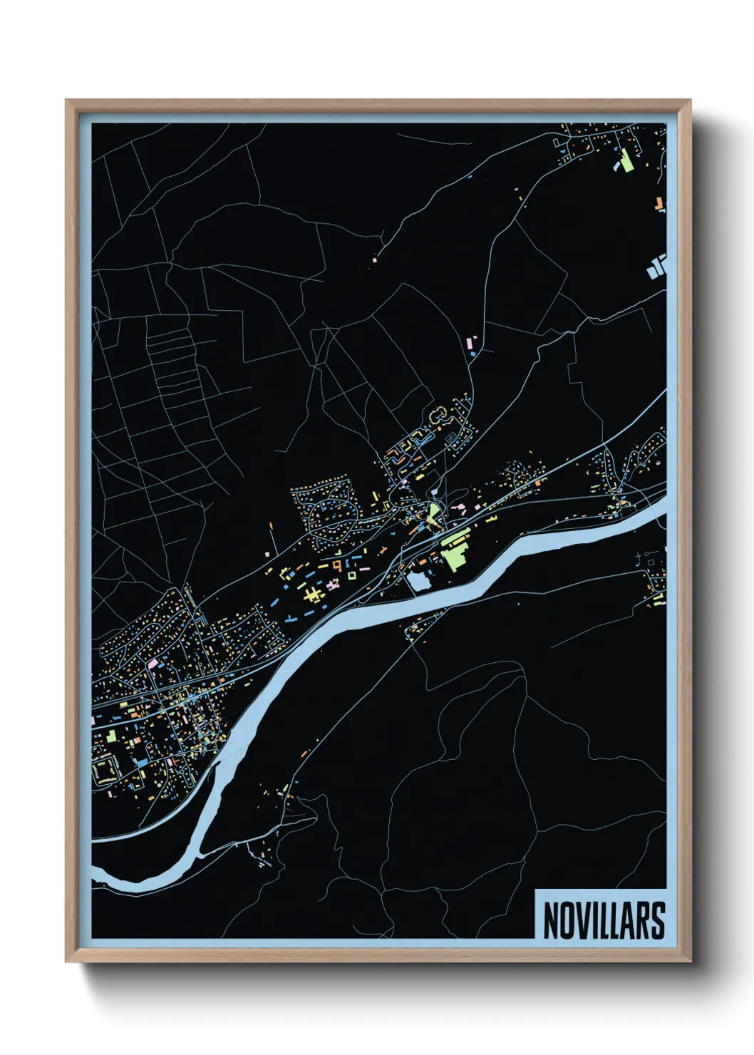 Une affiche de carte sur Novillars