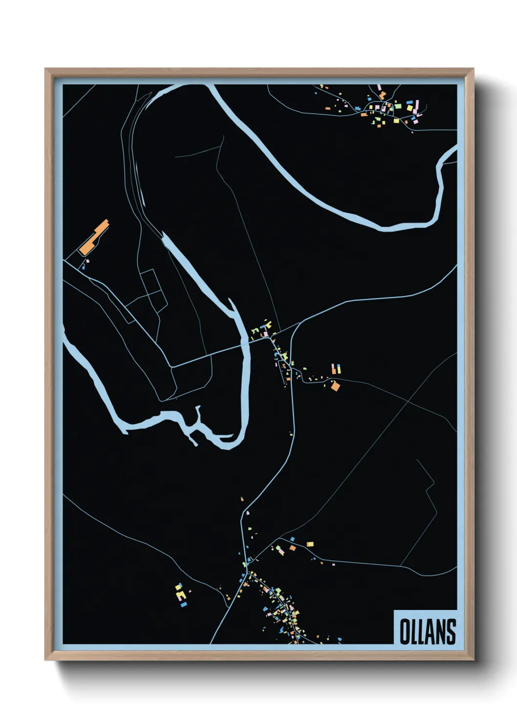 Une affiche de carte sur Ollans