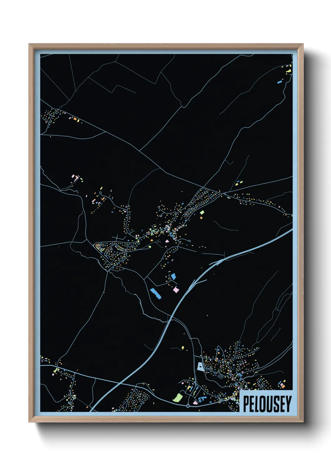 Une affiche de carte sur Pelousey