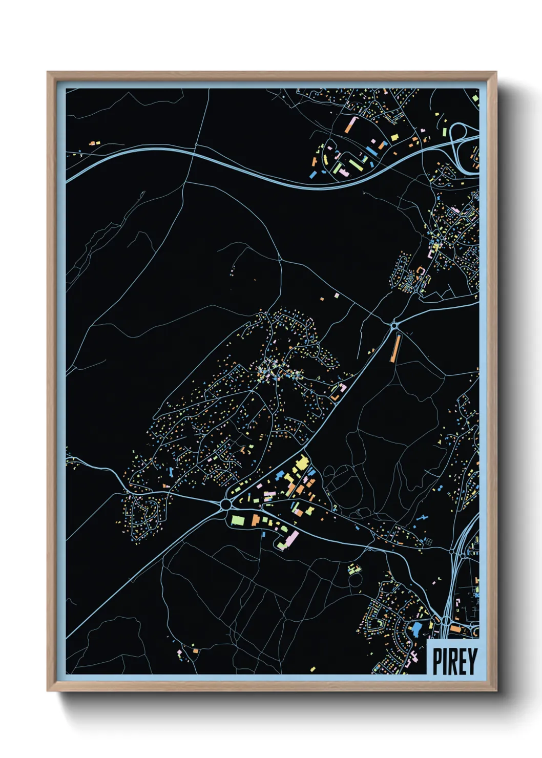 Une affiche de carte sur Pirey