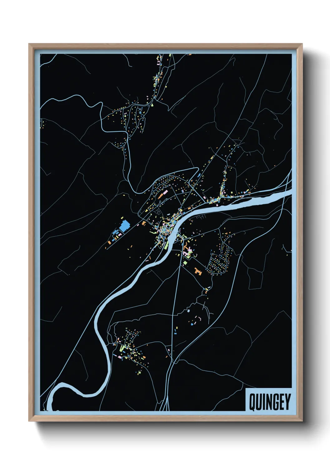 Une affiche de carte sur Quingey