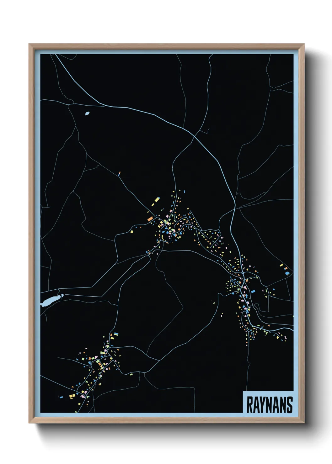 Une affiche de carte sur Raynans