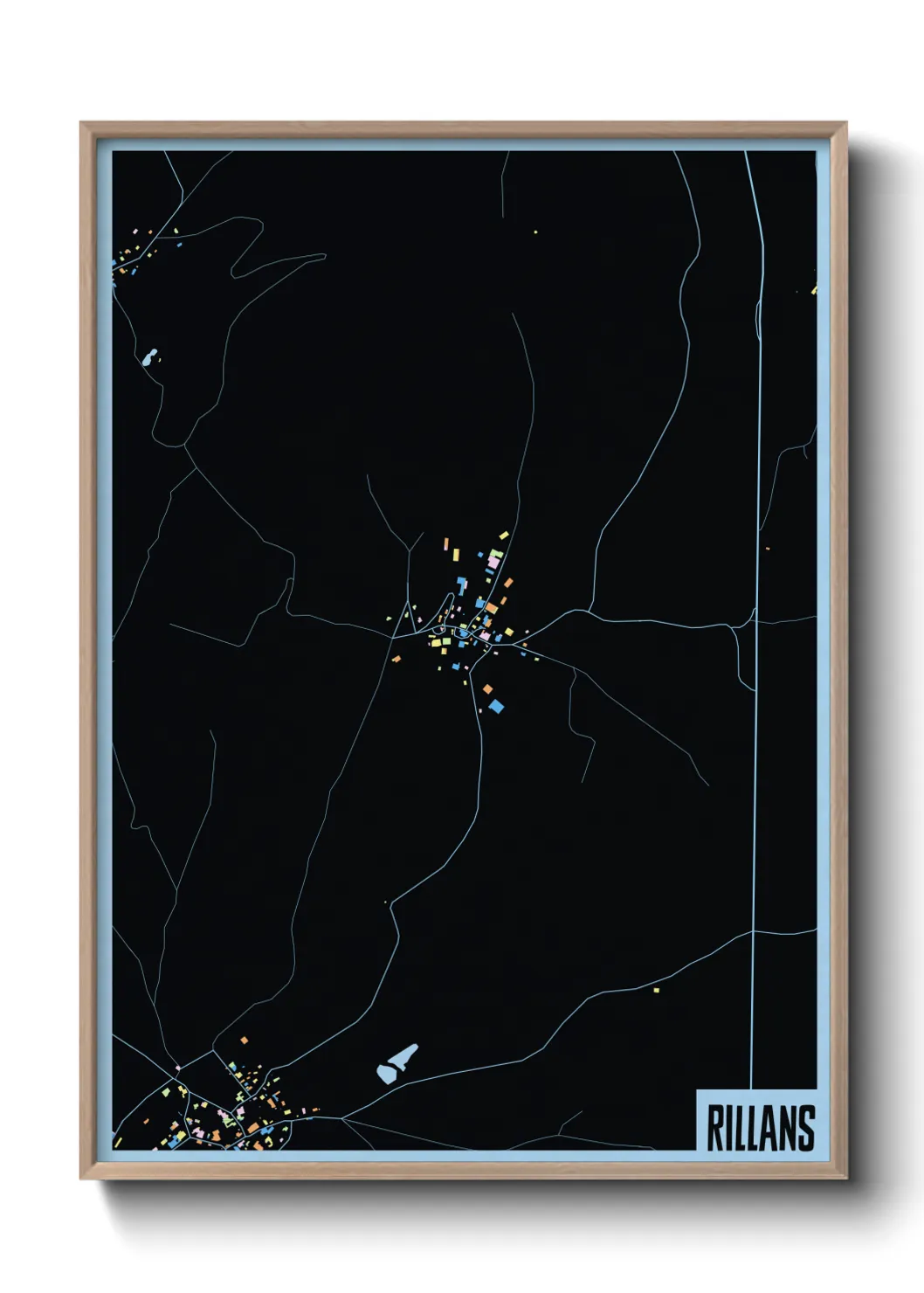 Une affiche de carte sur Rillans