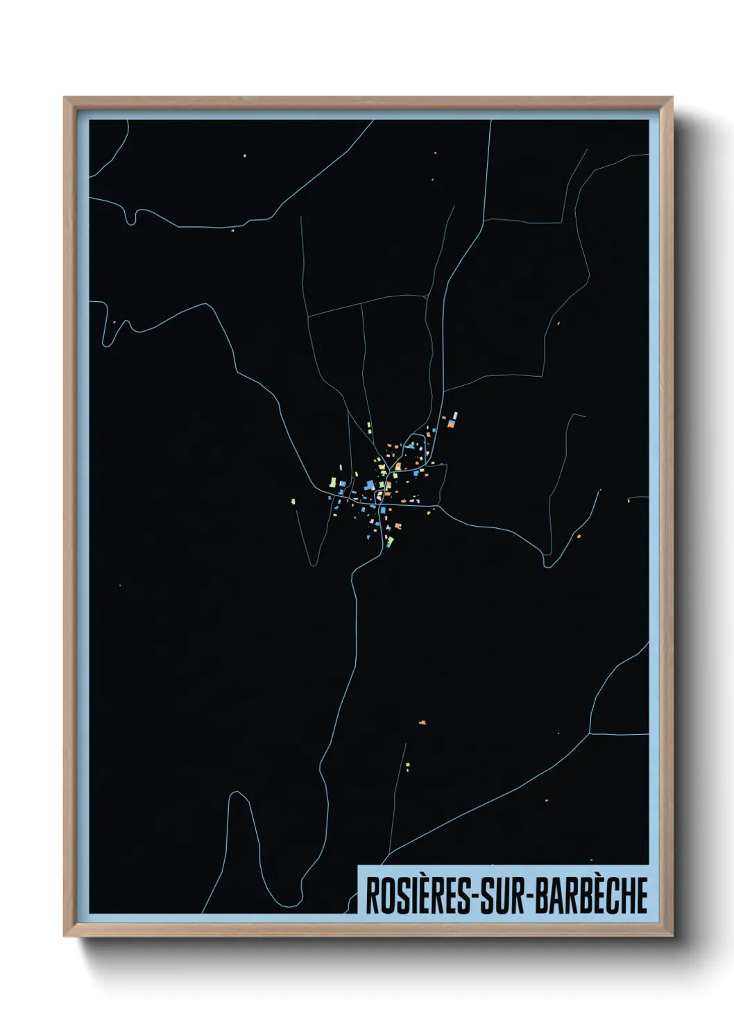 Une affiche de carte sur Rosières-sur-Barbèche