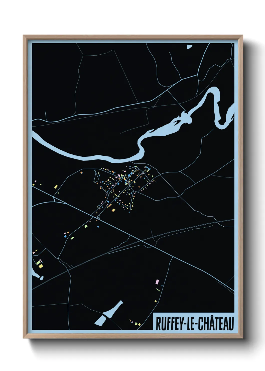 Une affiche de carte sur Ruffey-le-Château