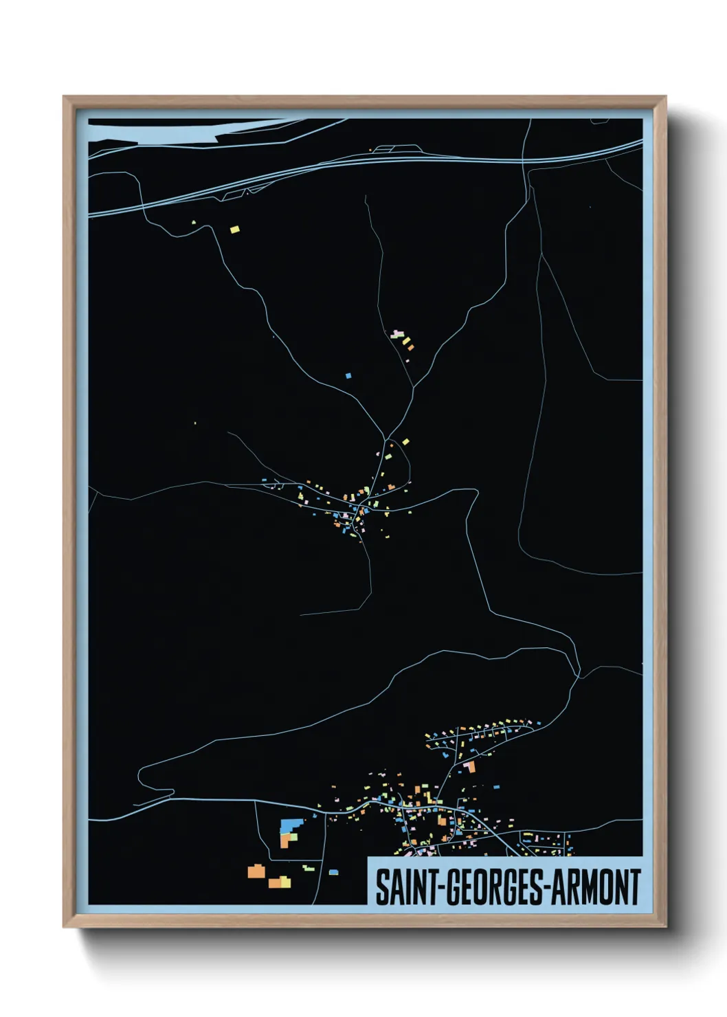 Une affiche de carte sur Saint-Georges-Armont