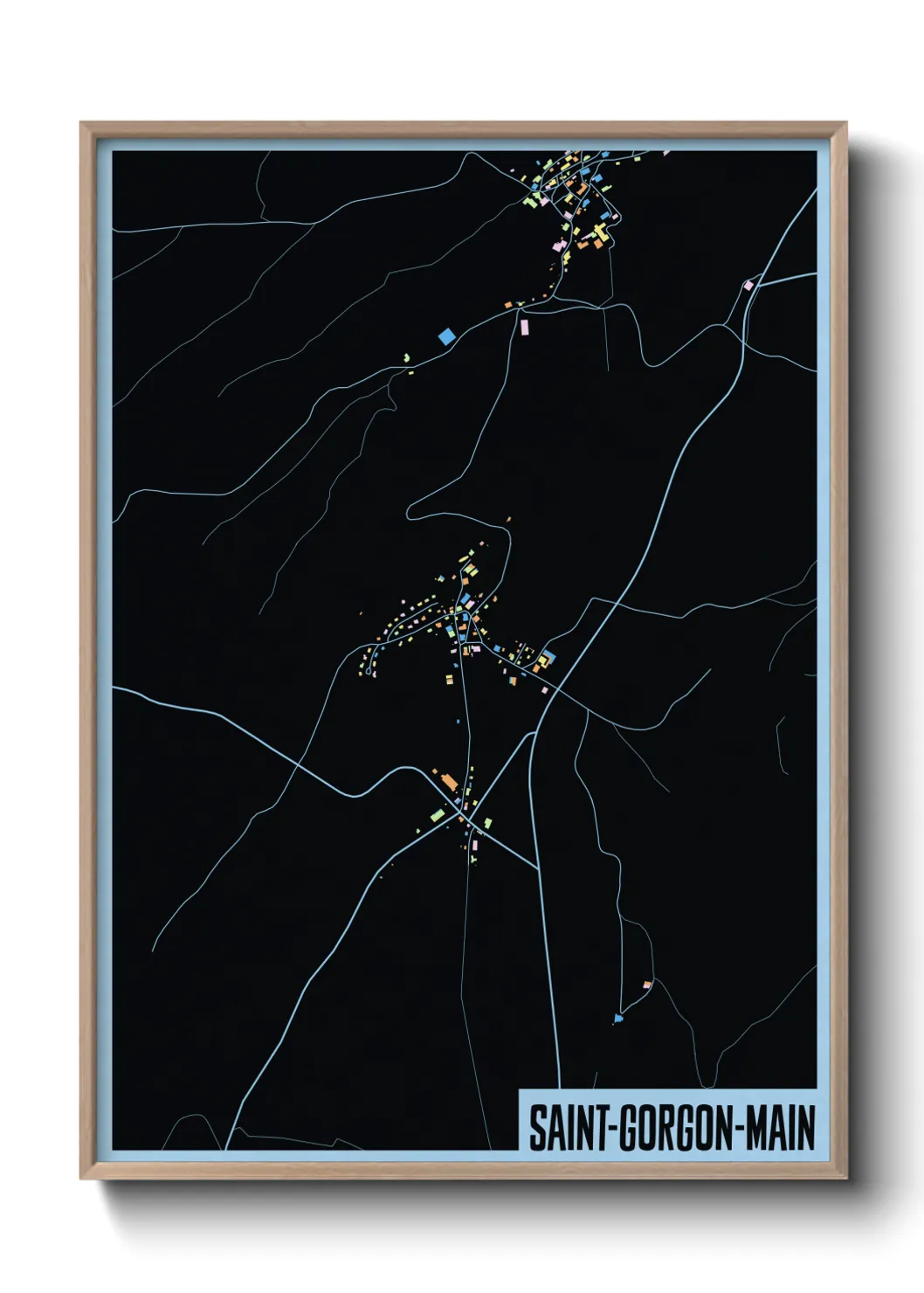 Une affiche de carte sur Saint-Gorgon-Main