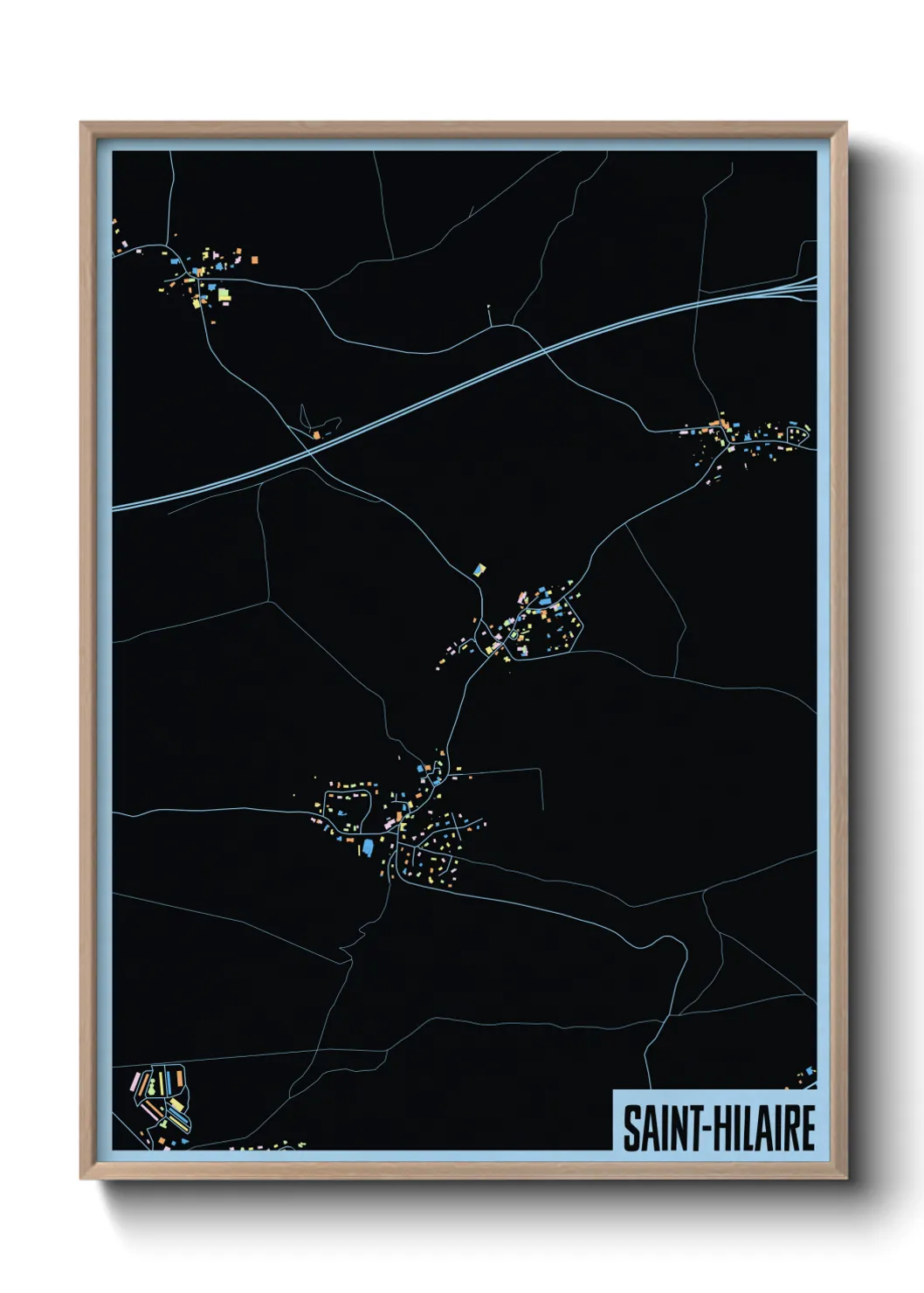 Une affiche de carte sur Saint-Hilaire