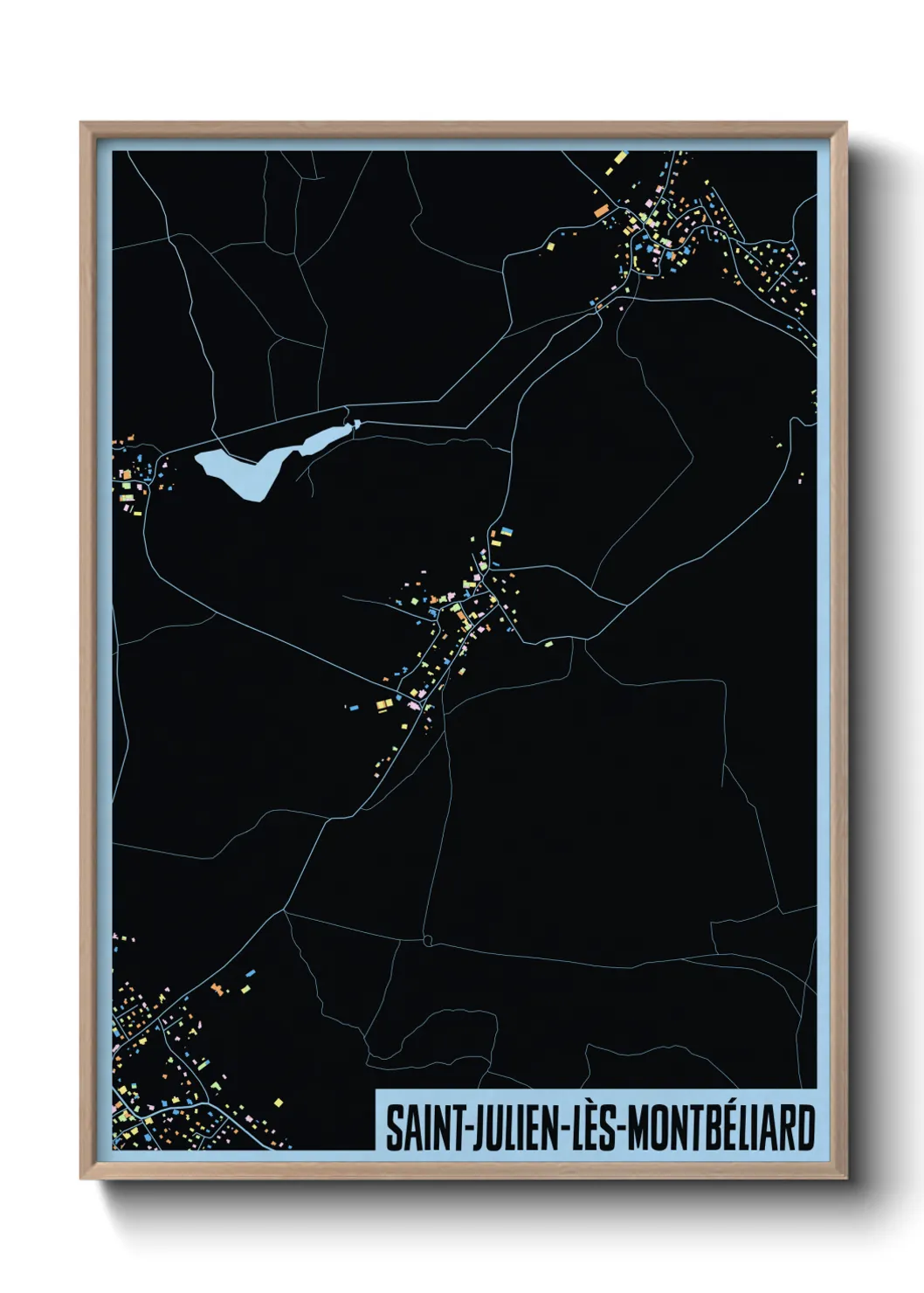 Une affiche de carte sur Saint-Julien-lès-Montbéliard