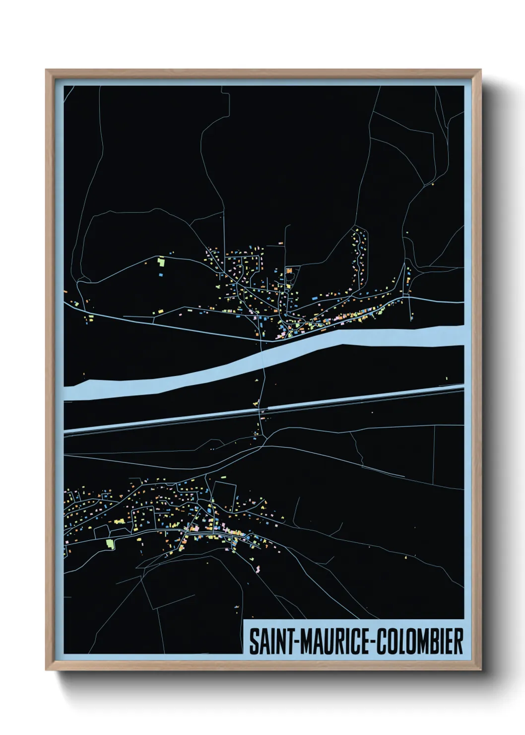 Une affiche de carte sur Saint-Maurice-Colombier