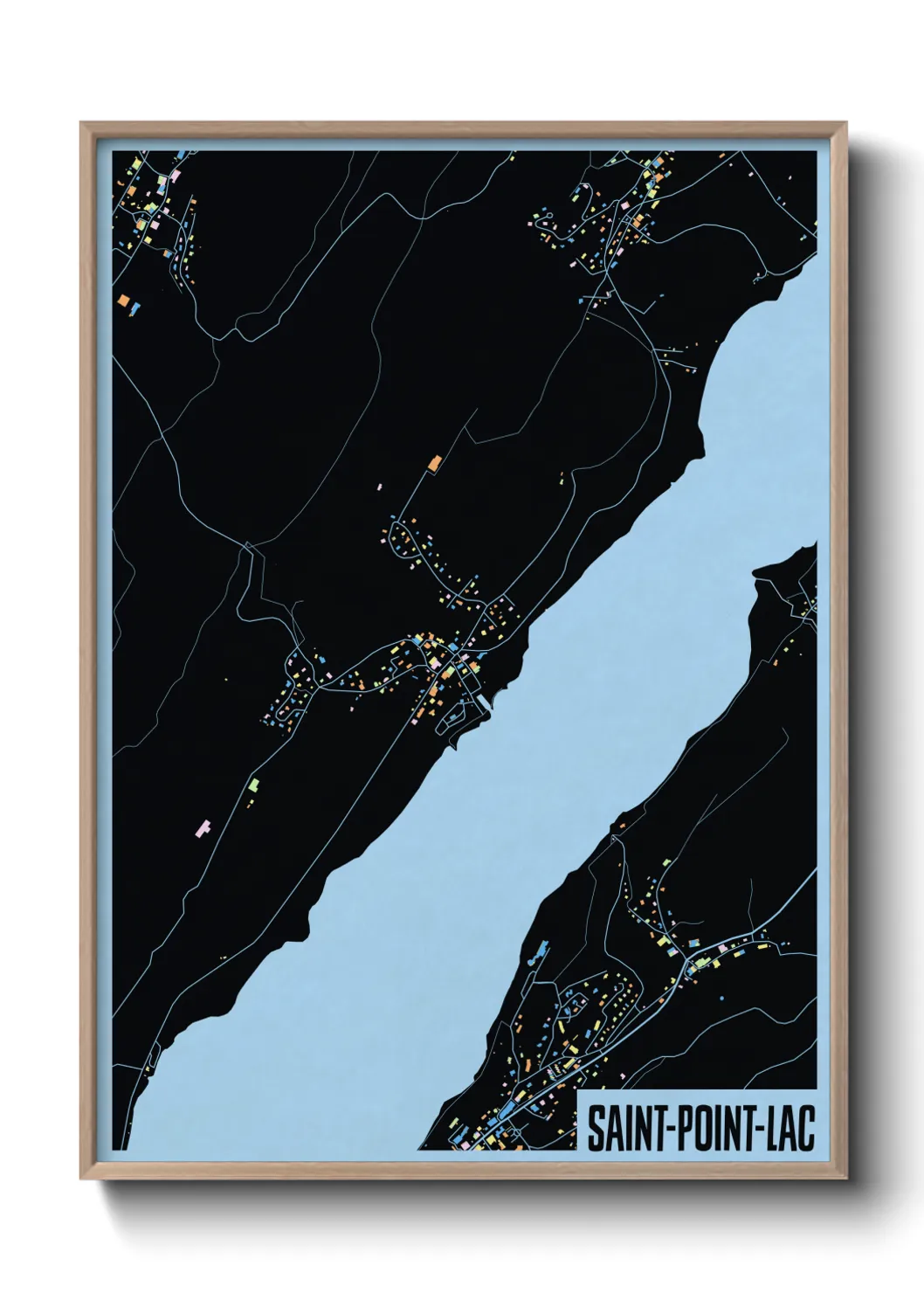Une affiche de carte sur Saint-Point-Lac