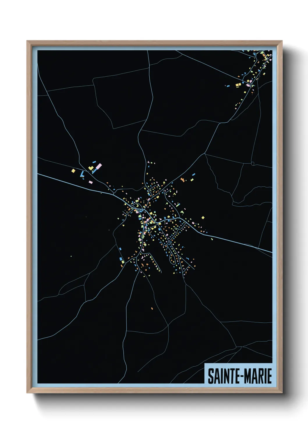 Une affiche de carte sur Sainte-Marie