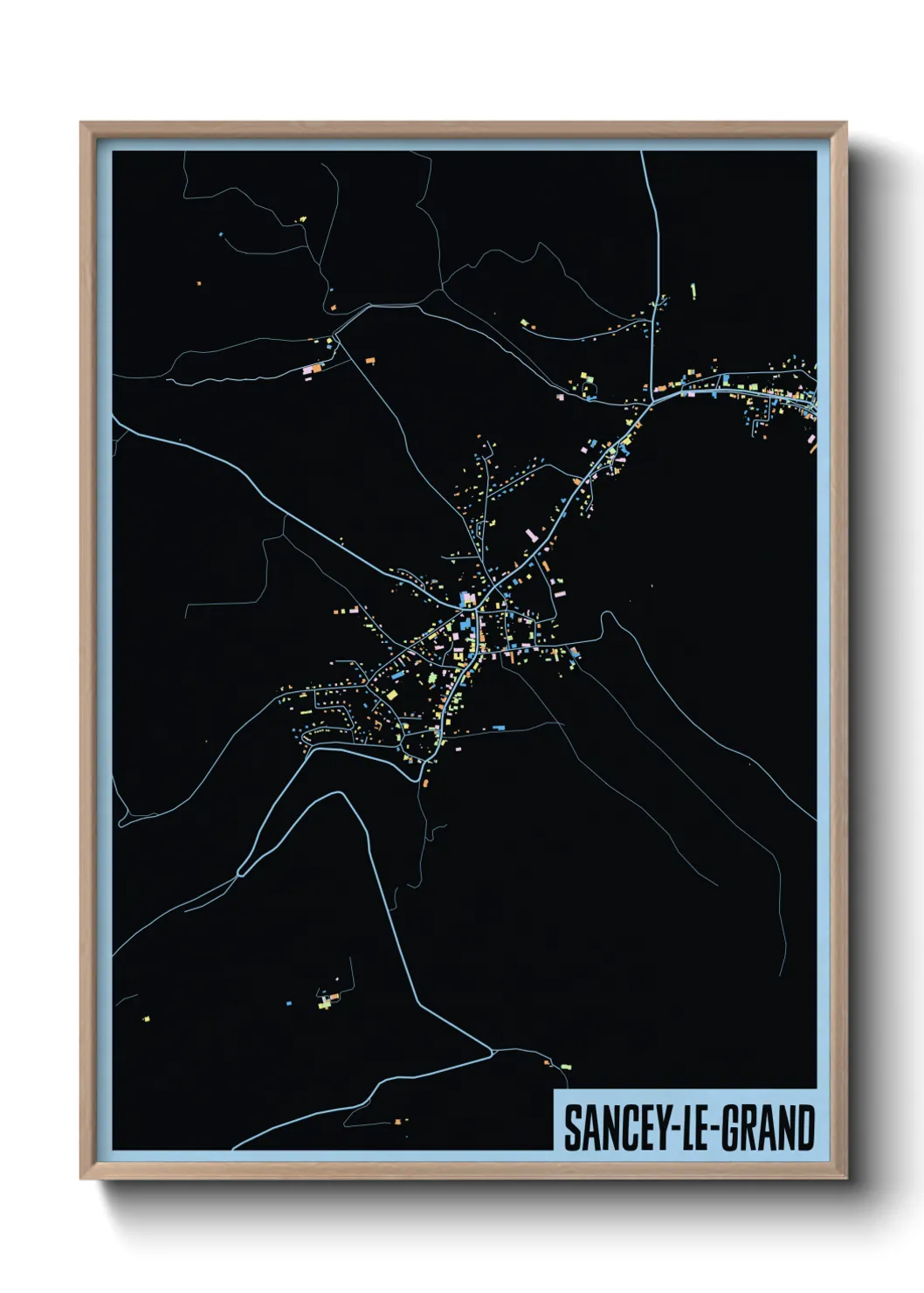 Une affiche de carte sur Sancey-le-Grand