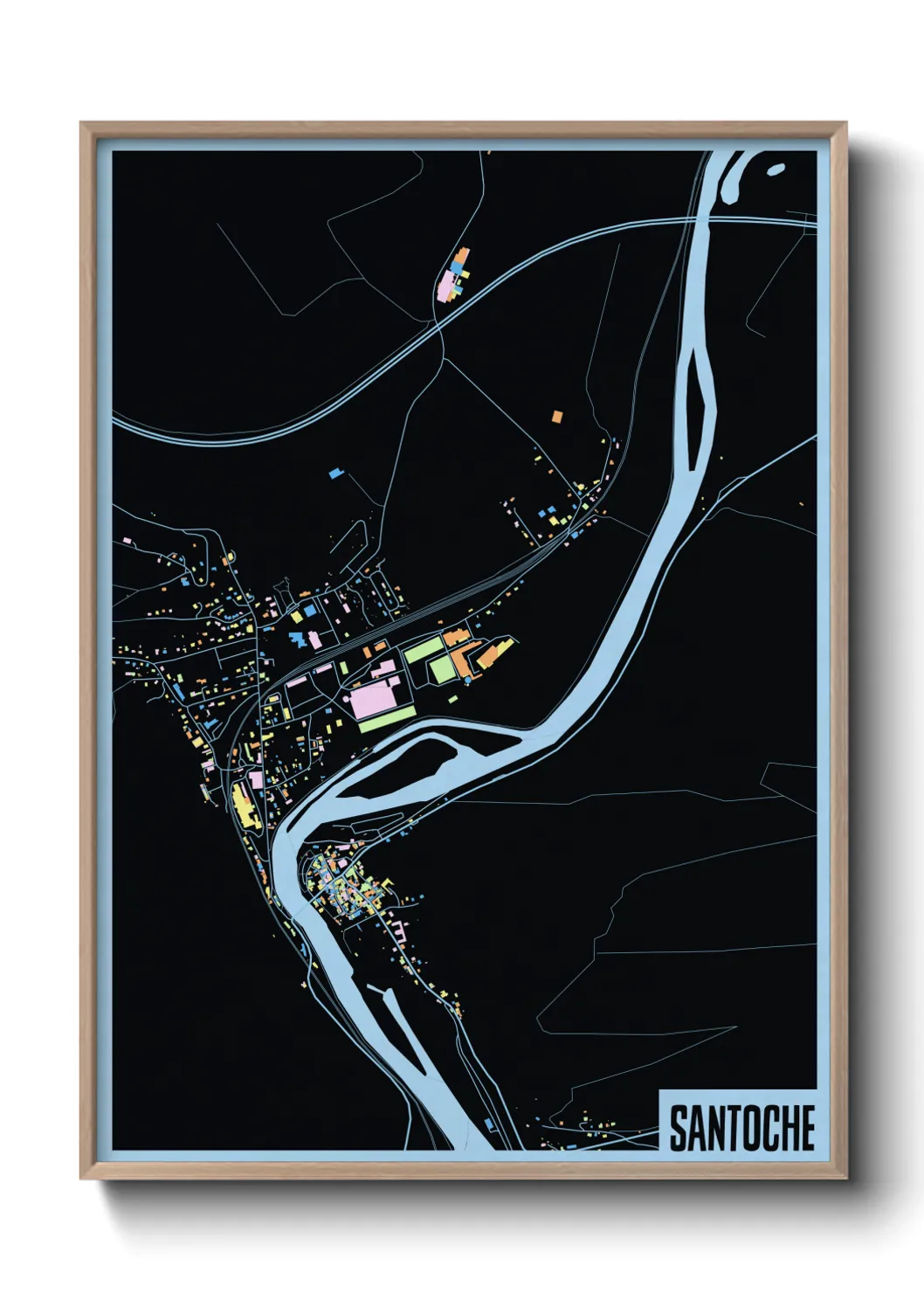 Une affiche de carte sur Santoche