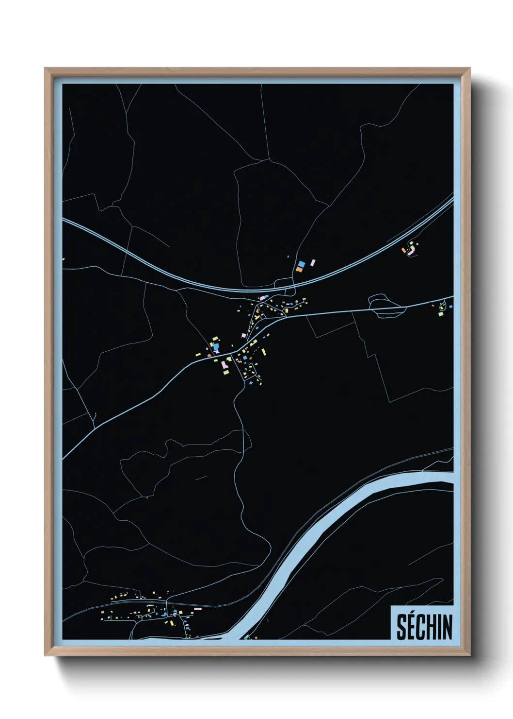 Une affiche de carte sur Séchin