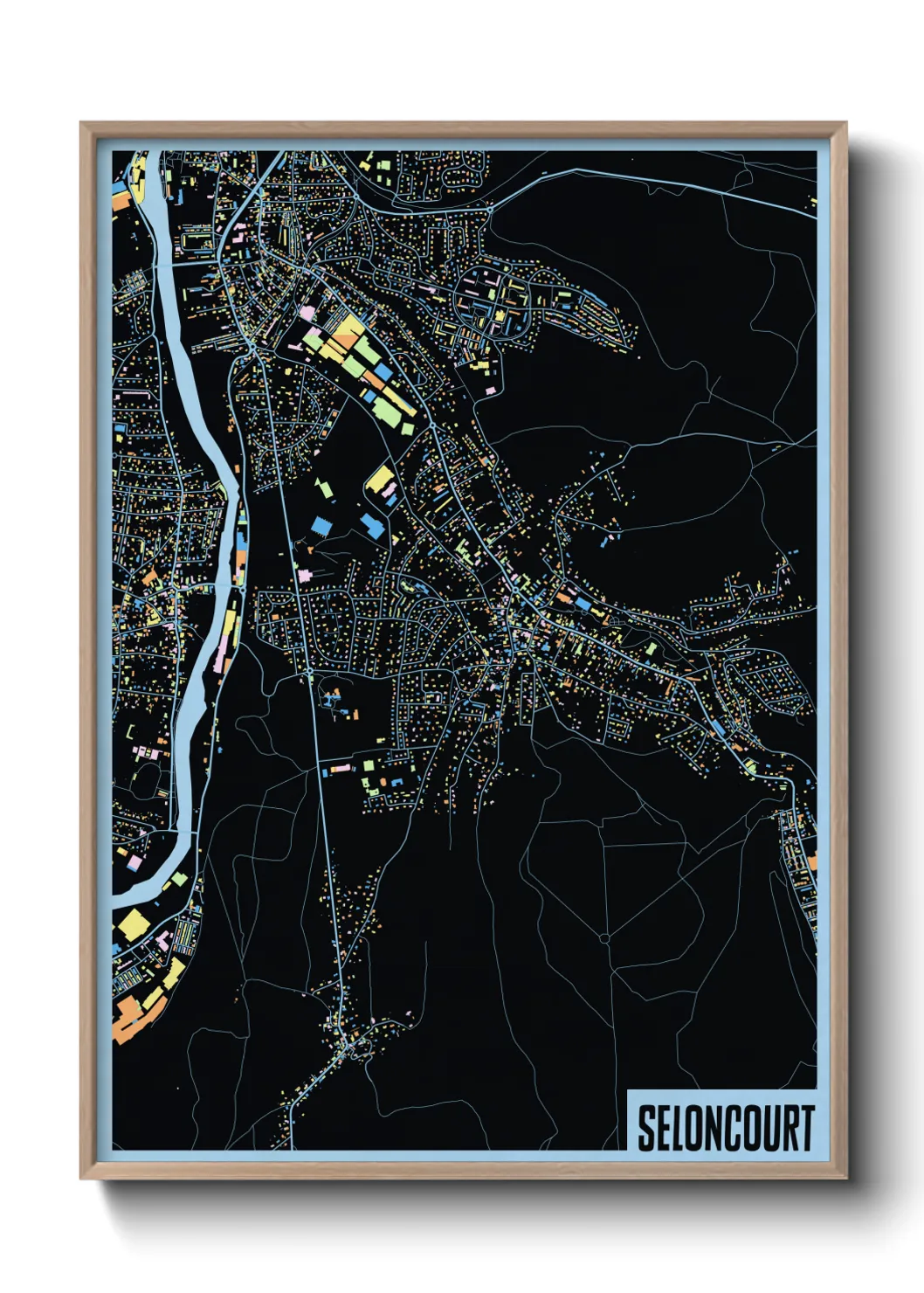Une affiche de carte sur Seloncourt