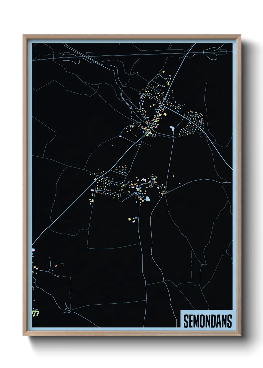 Une affiche de carte sur Semondans