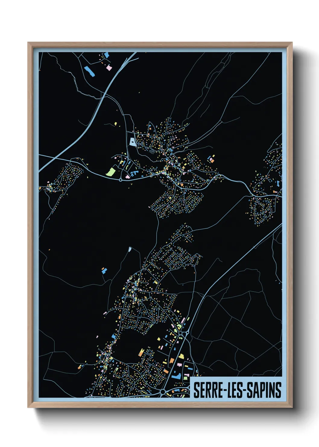 Une affiche de carte sur Serre-les-Sapins