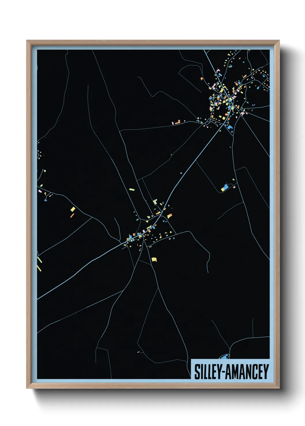 Une affiche de carte sur Silley-Amancey