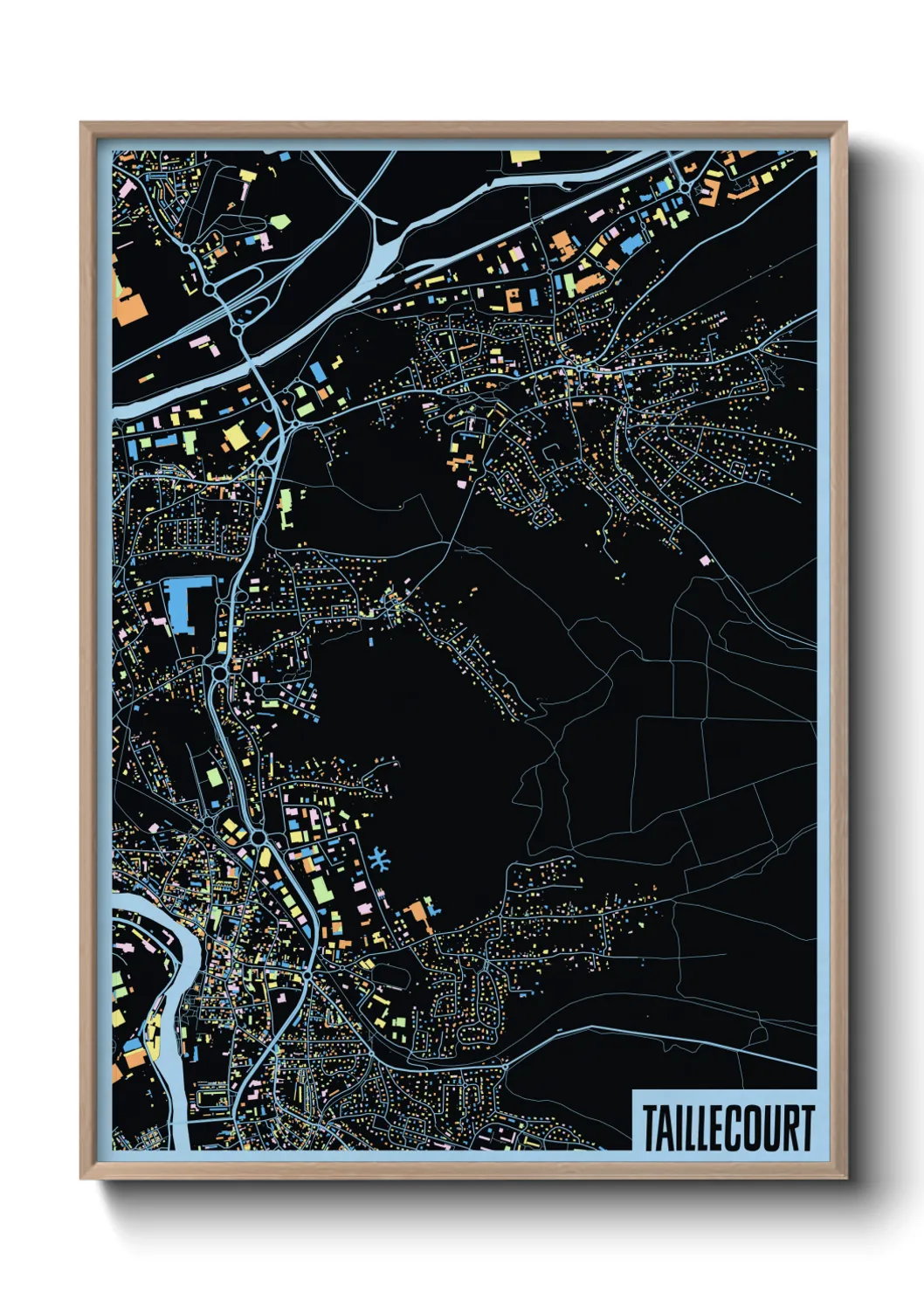 Une affiche de carte sur Taillecourt