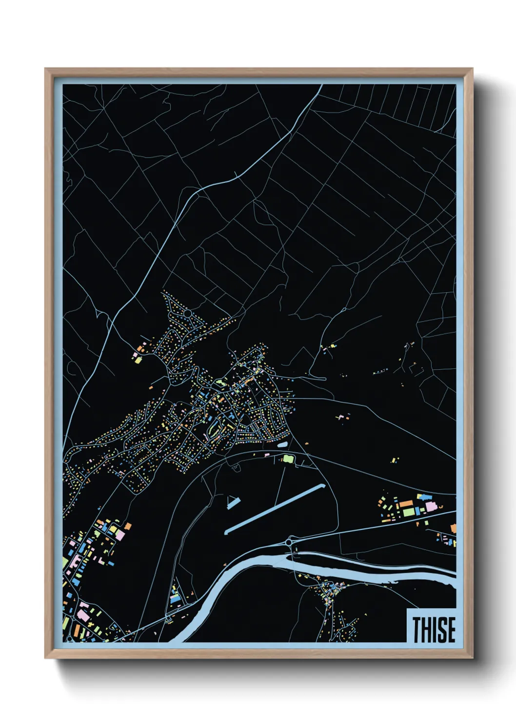 Une affiche de carte sur Thise