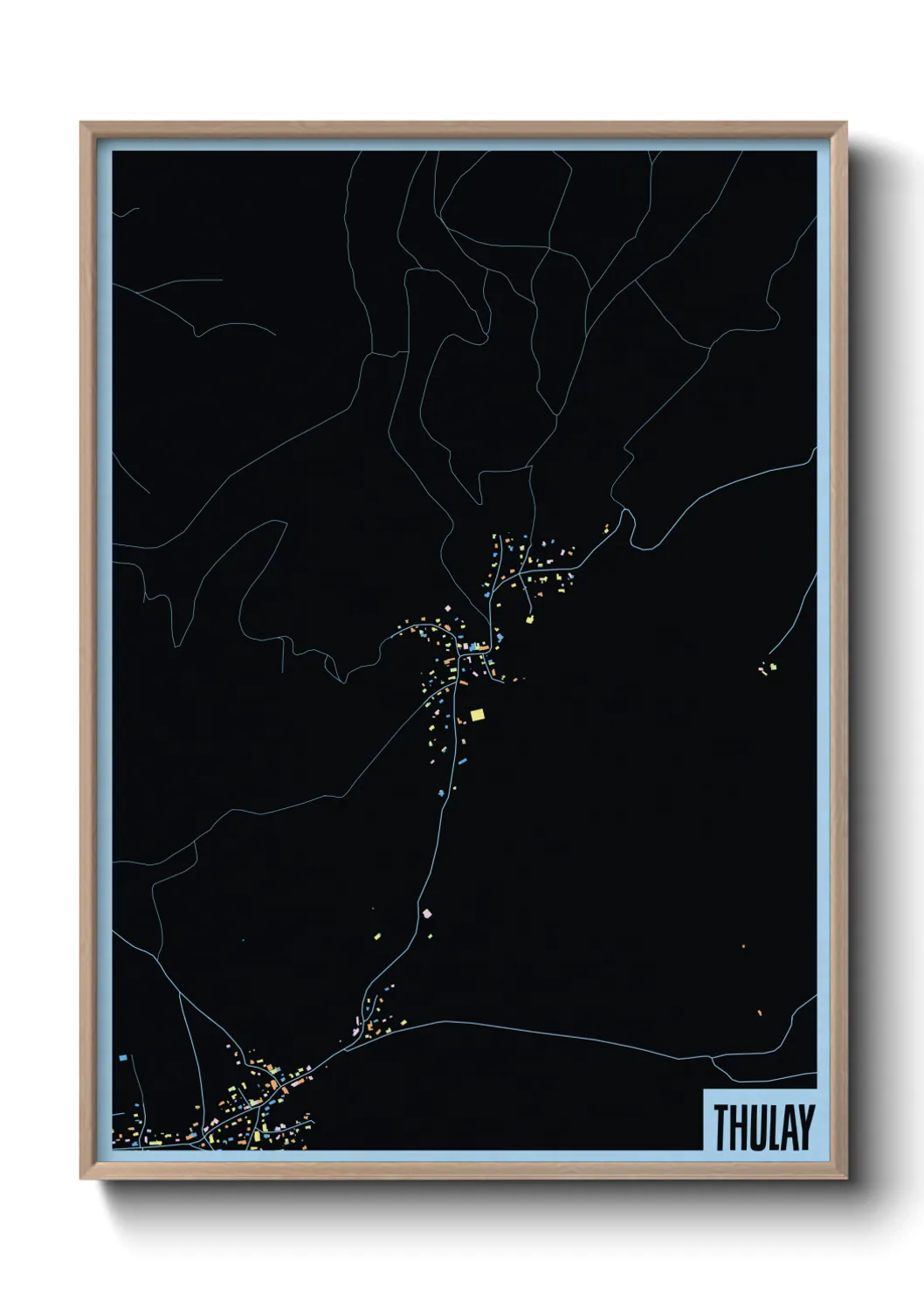 Une affiche de carte sur Thulay