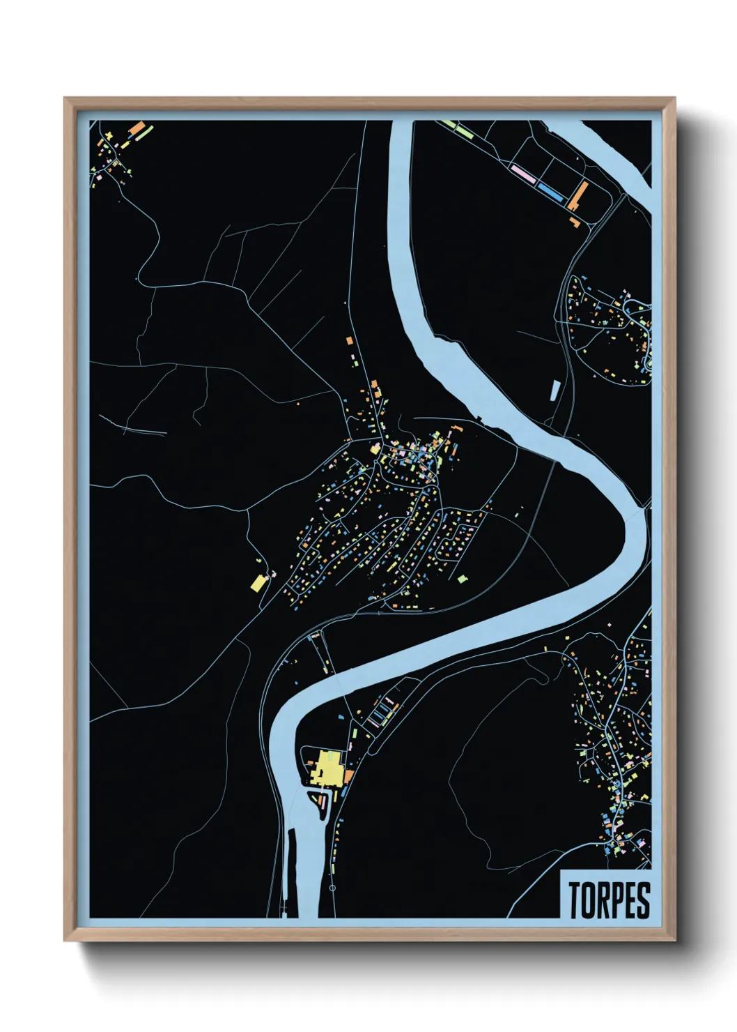 Une affiche de carte sur Torpes