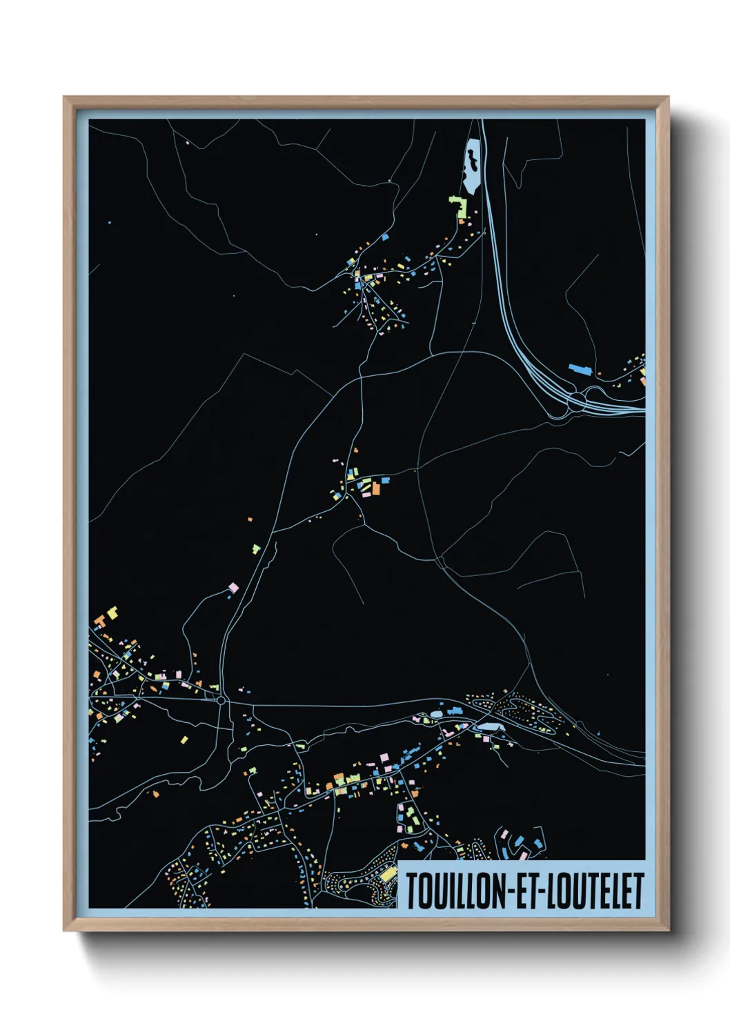 Une affiche de carte sur Touillon-et-Loutelet