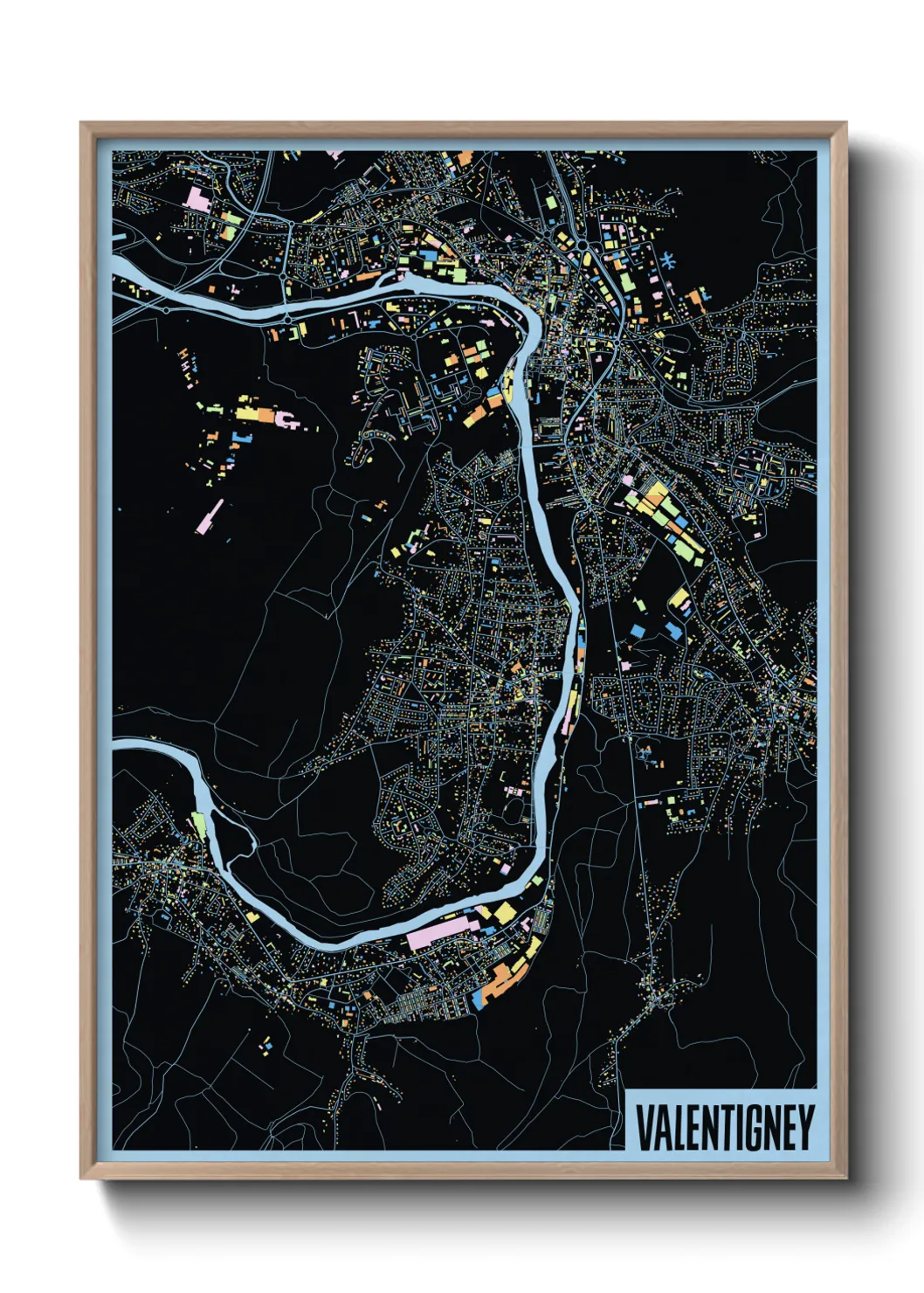 Une affiche de carte sur Valentigney