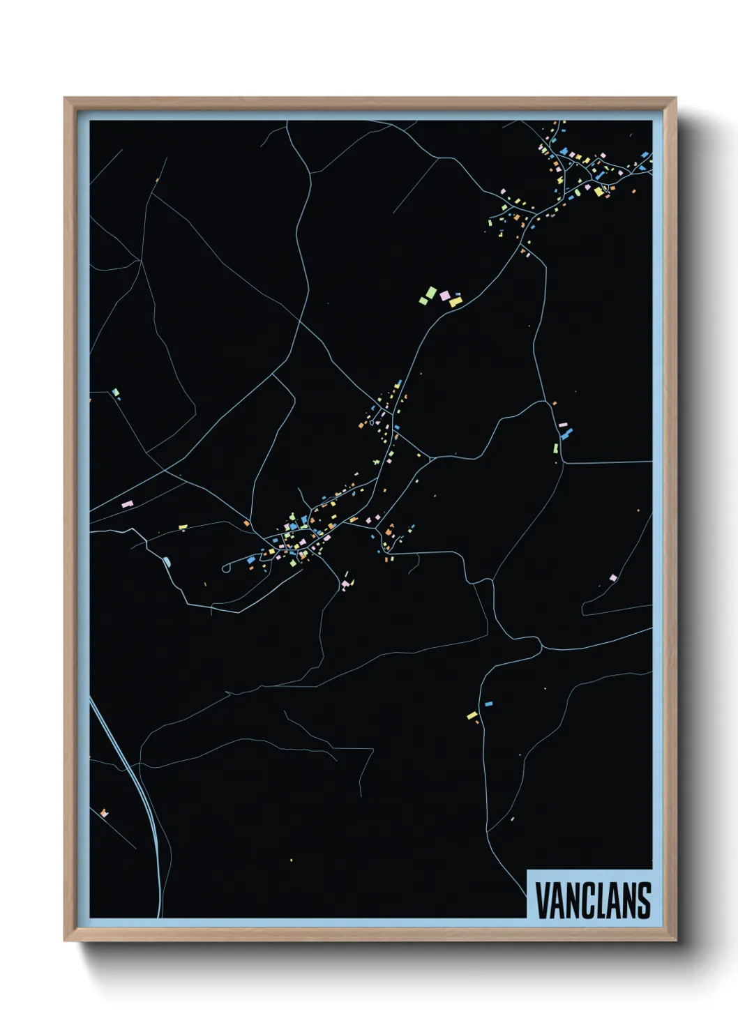 Une affiche de carte sur Vanclans