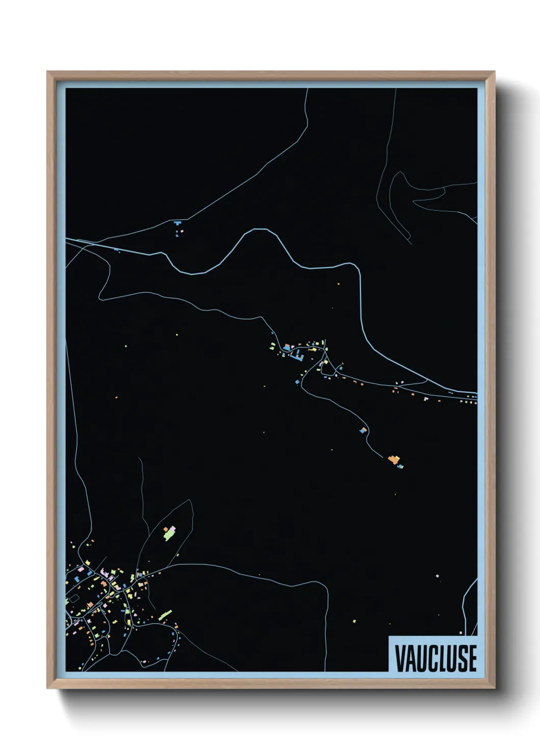 Une affiche de carte sur Vaucluse