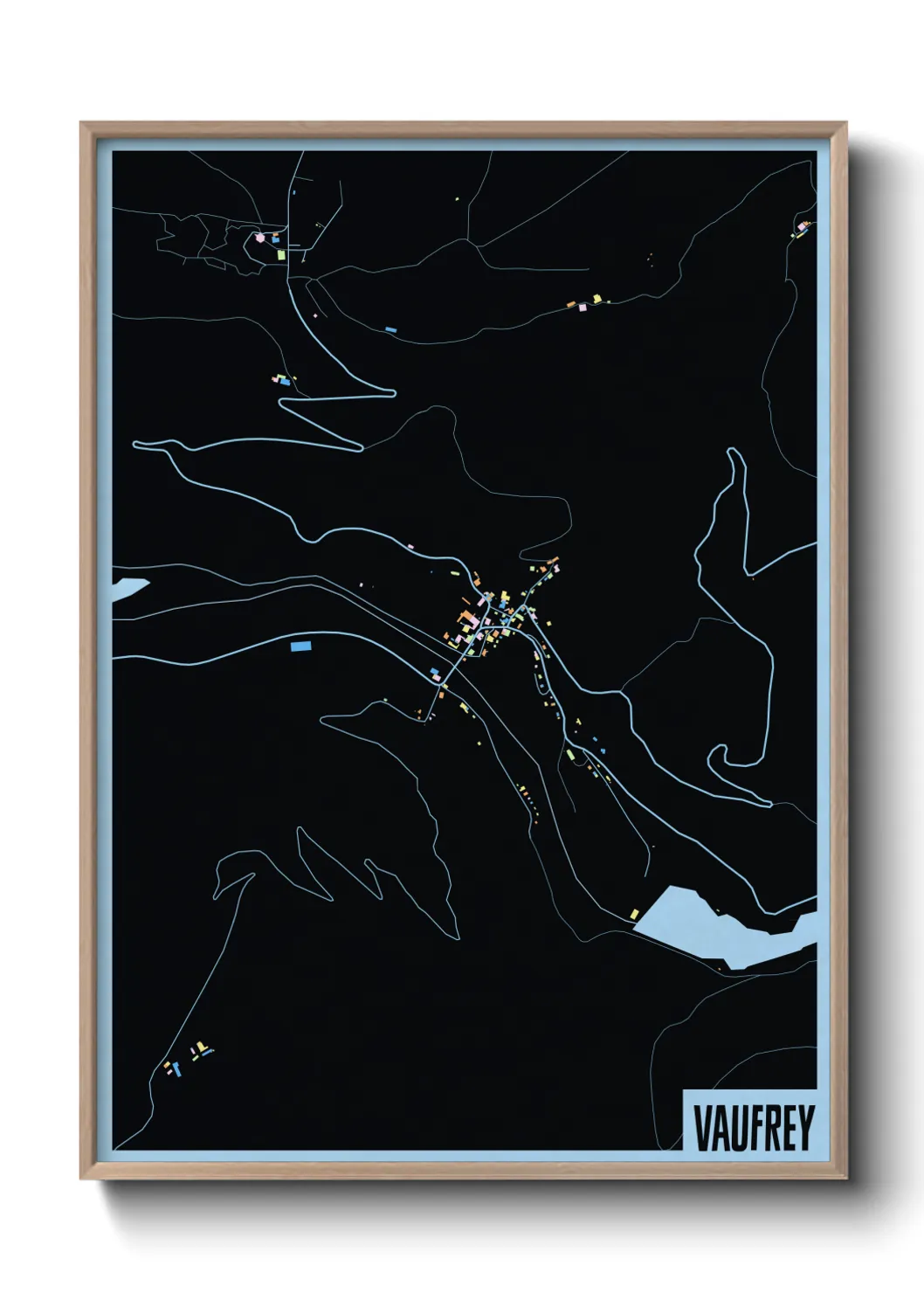 Une affiche de carte sur Vaufrey